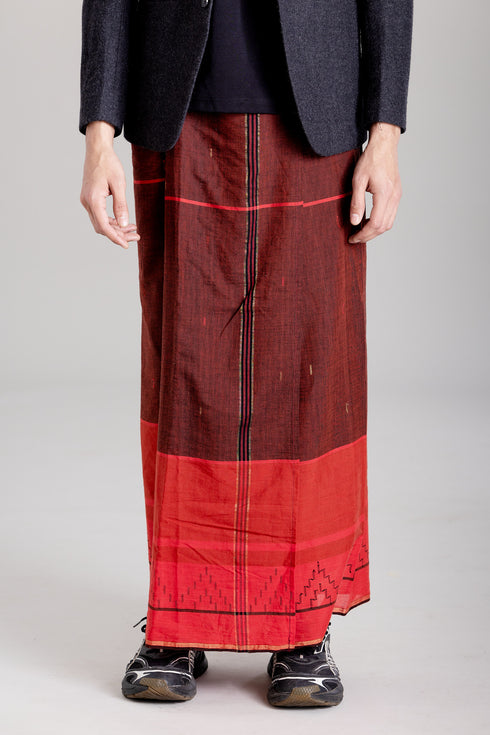 ARUVIKKARA Hand Woven Jamdani Light Weight Kasavu Mundu